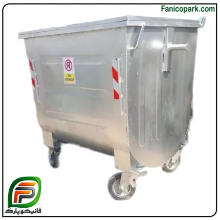 سطل زباله گالوانیزه 1100 لیتری محدب