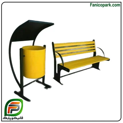 ست نیمکت و سطل زباله پارکی مدل 111N