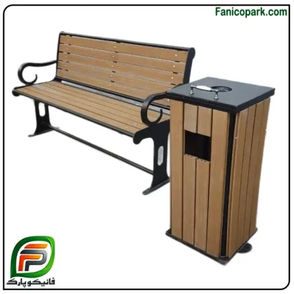 ست نیمکت و سطل زباله پارکی مدل N112
